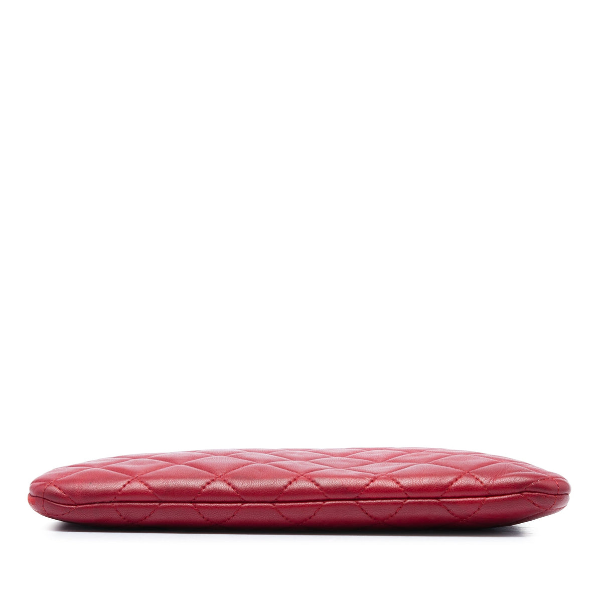 Chanel Small Quilted Lambskin O Case Clutch — Red