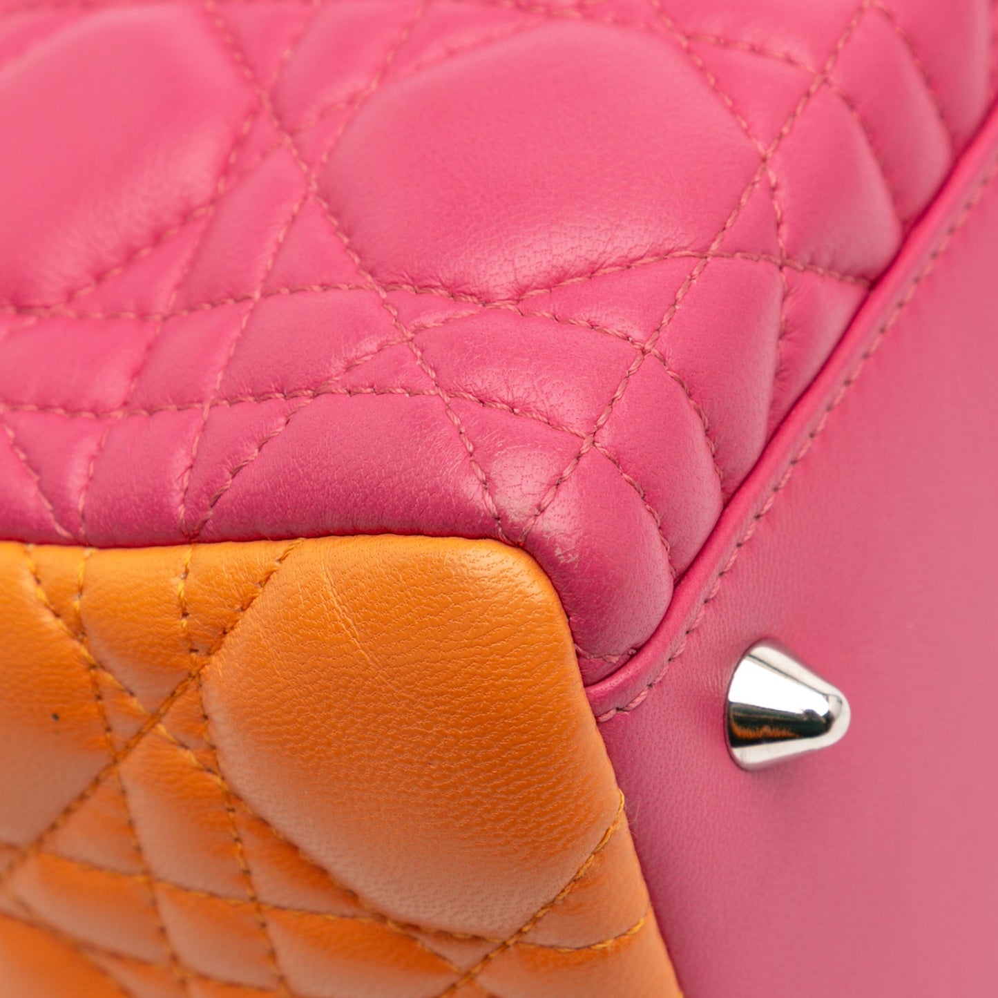 Dior Medium Tricolor Lambskin Cannage Lady Dior