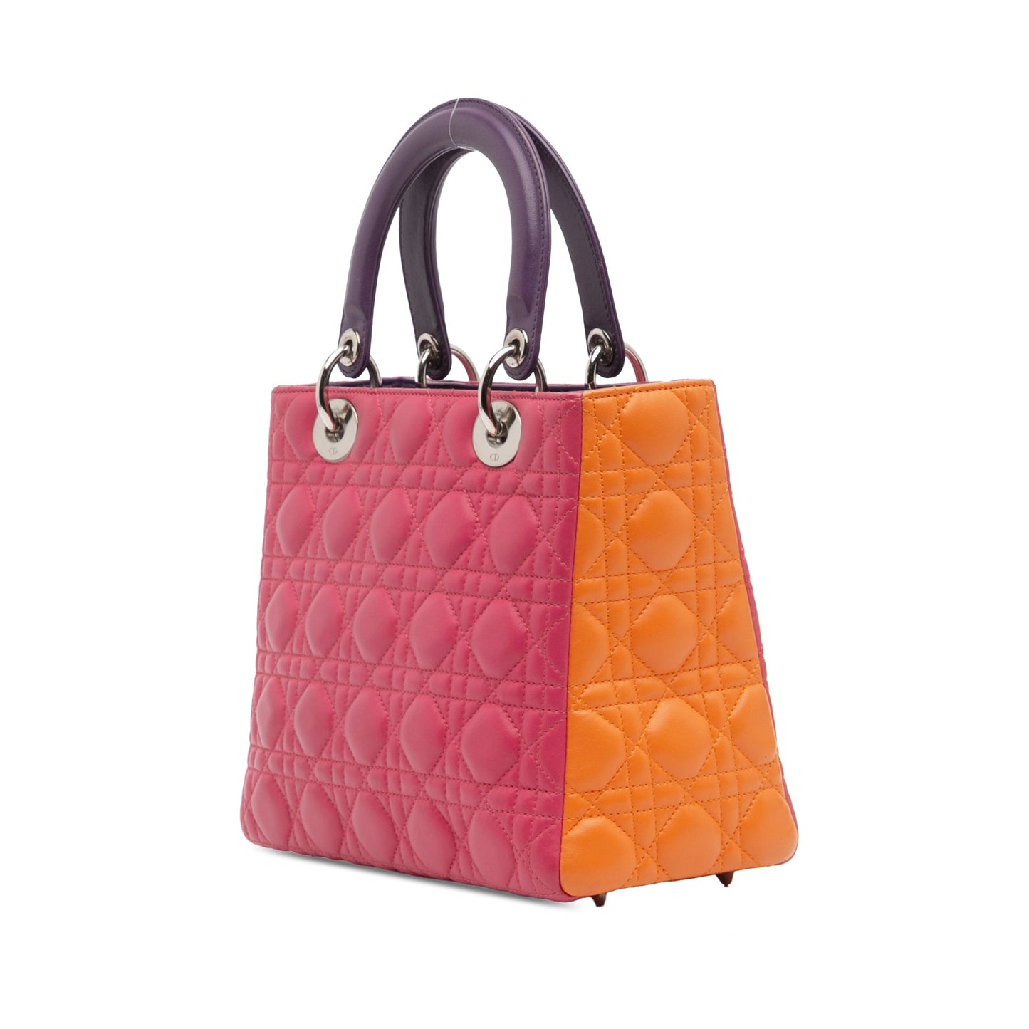 Dior Medium Tricolor Lambskin Cannage Lady Dior