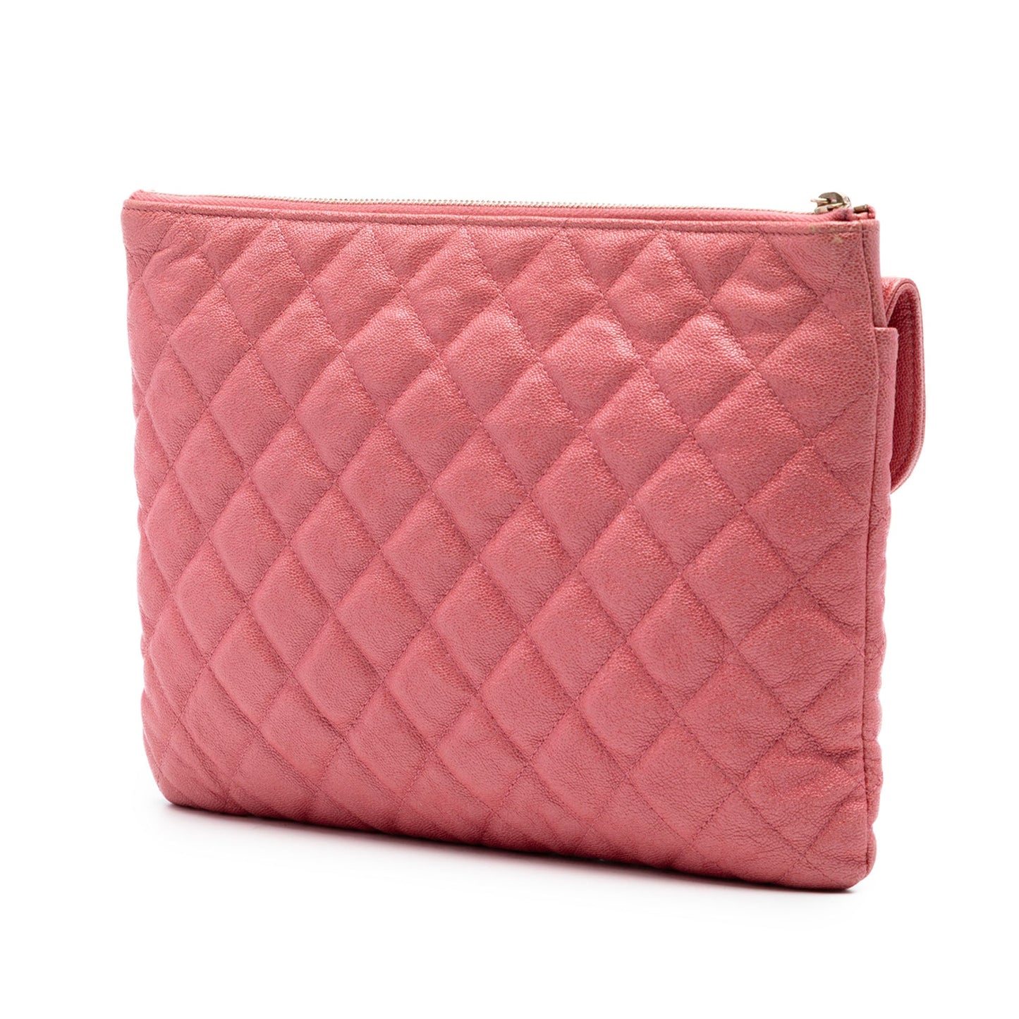 Chanel Medium Iridescent Quilted Caviar Flap Cosmetic Case