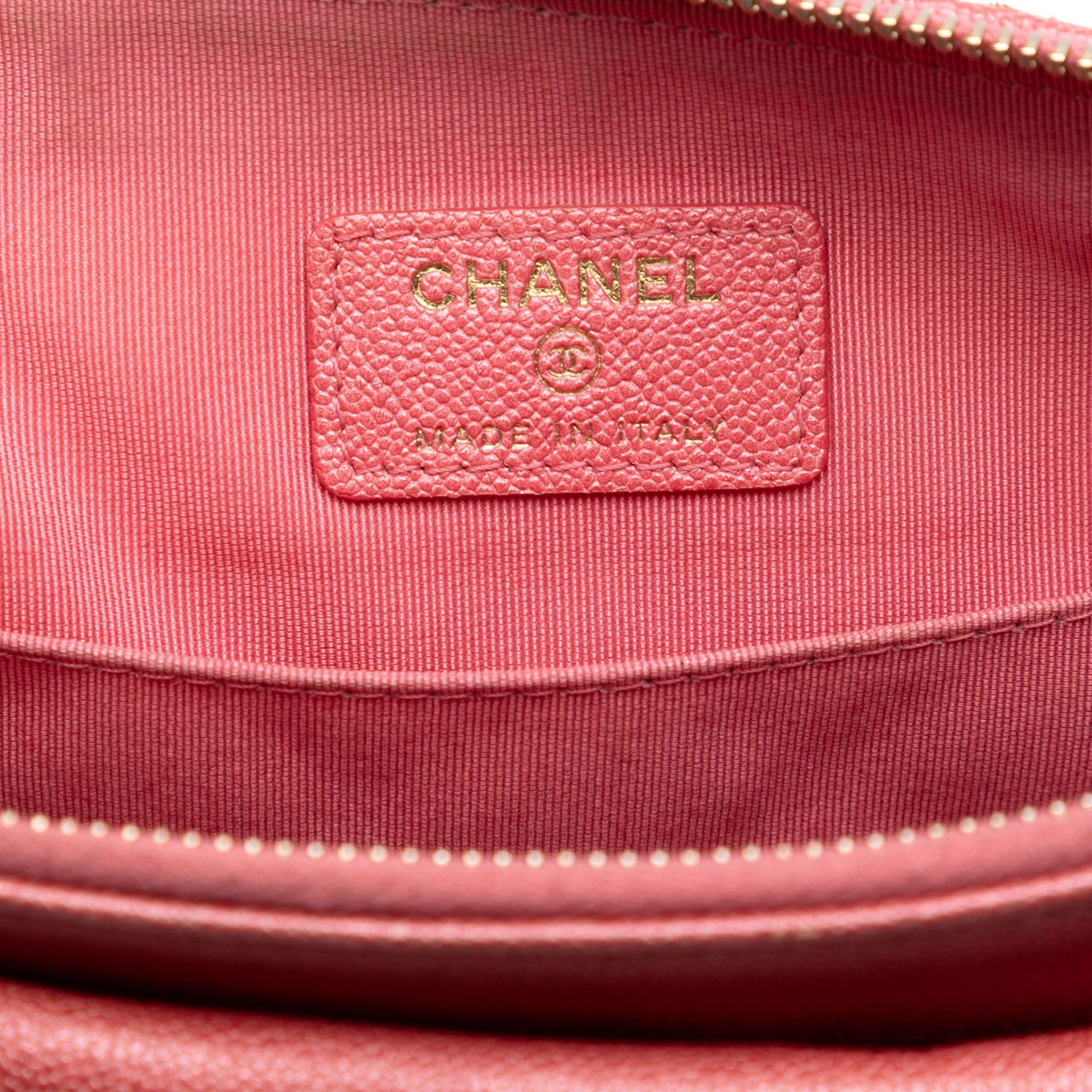 Chanel Medium Iridescent Quilted Caviar Flap Cosmetic Case