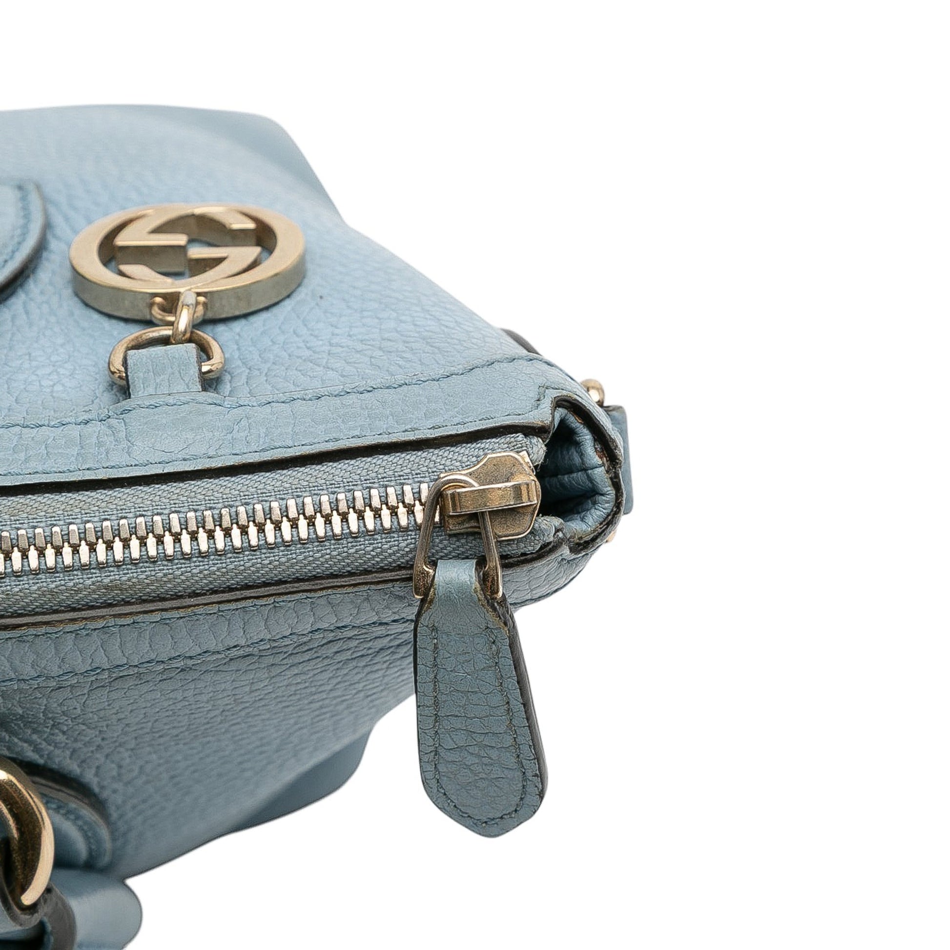 Gucci Leather Interlocking G Charmy Satchel