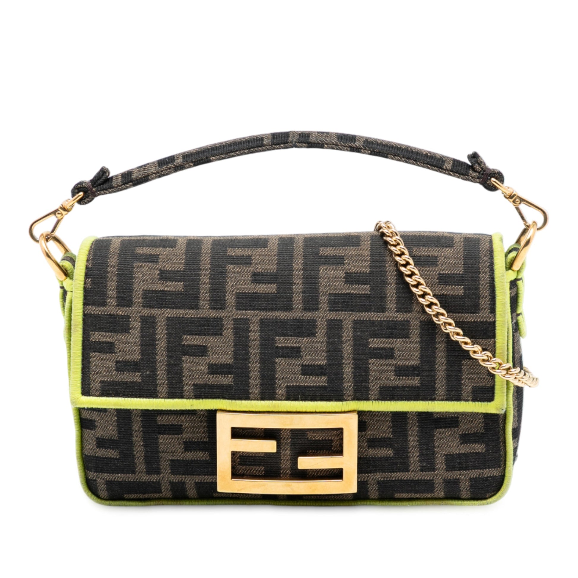 Fendi Mini Zucca Canvas 1974 Roma Amor Baguette Crossbody