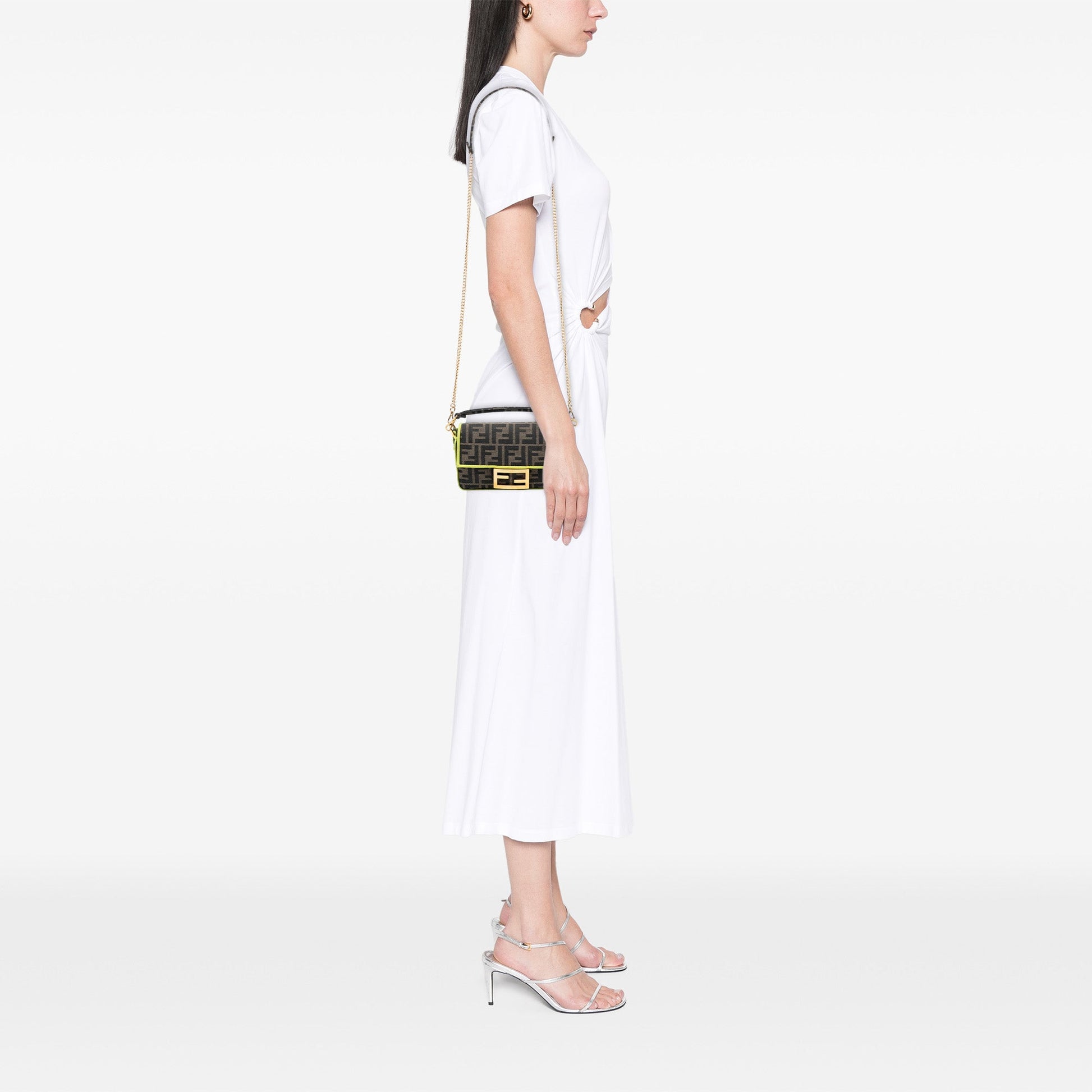 Fendi Mini Zucca Canvas 1974 Roma Amor Baguette Crossbody
