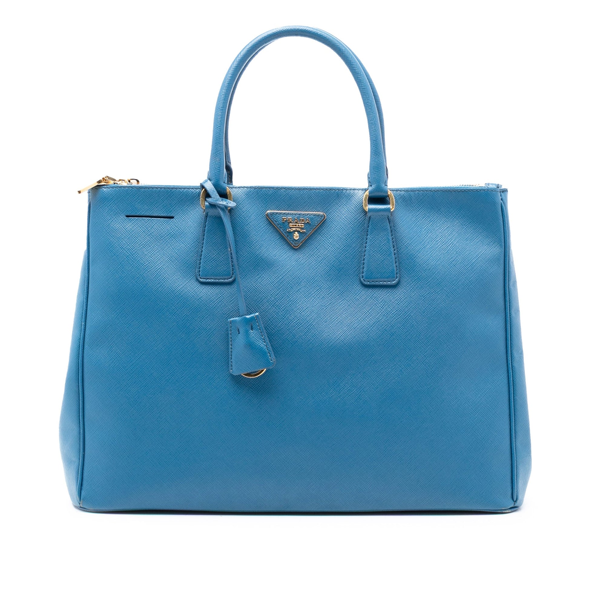 Large Saffiano Lux Galleria Double Zip Satchel
