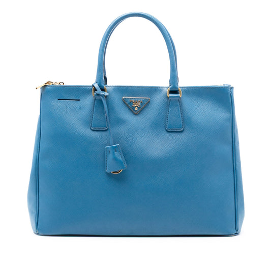 Large Saffiano Lux Galleria Double Zip Satchel