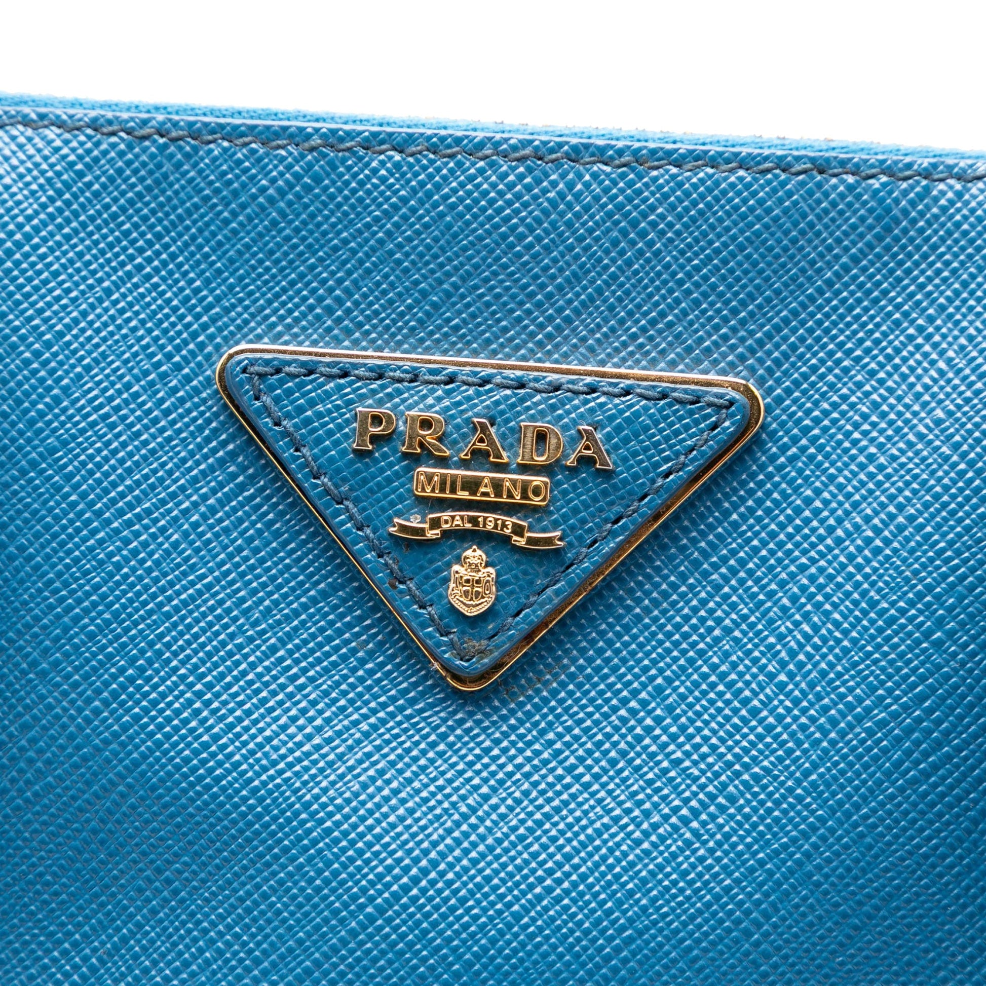 Large Saffiano Lux Galleria Double Zip Satchel