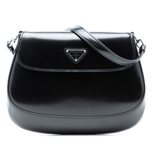 Spazzolato Leather Cleo Flap Shoulder Bag