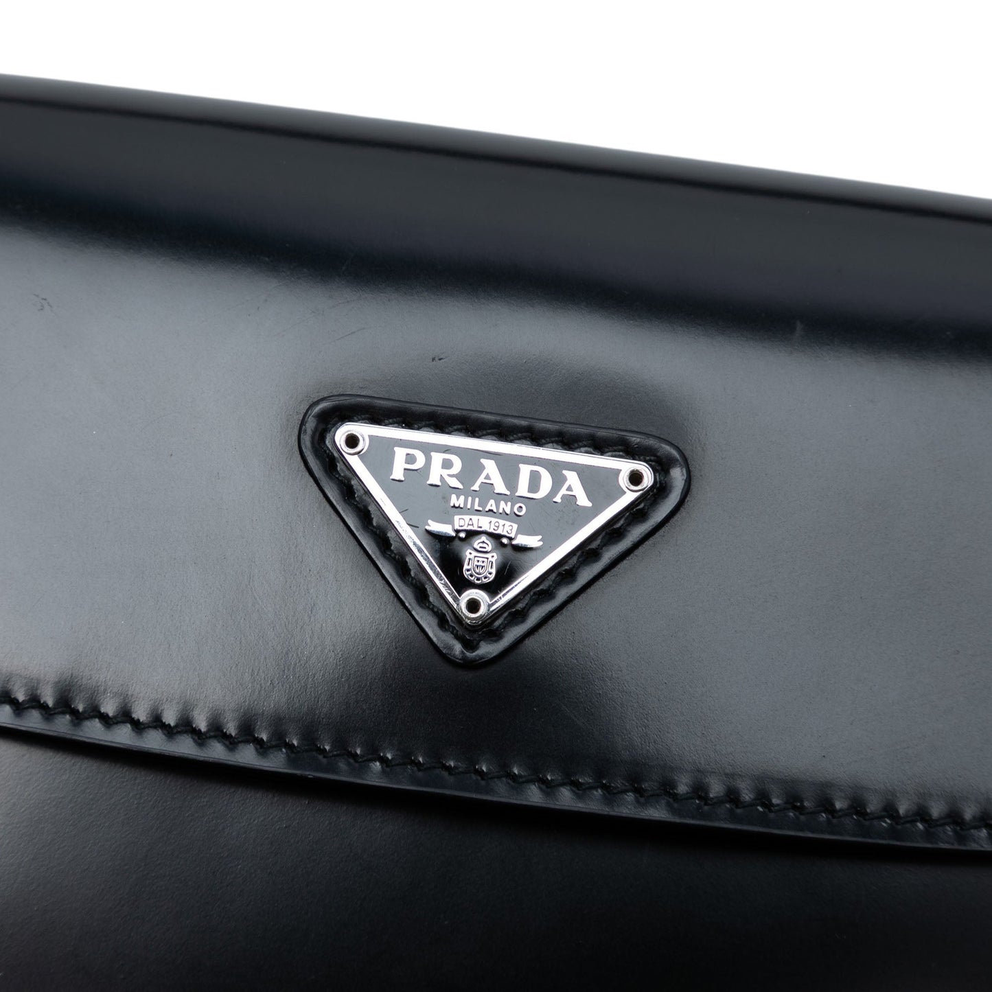Prada Spazzolato Leather Cleo Flap Shoulder Bag