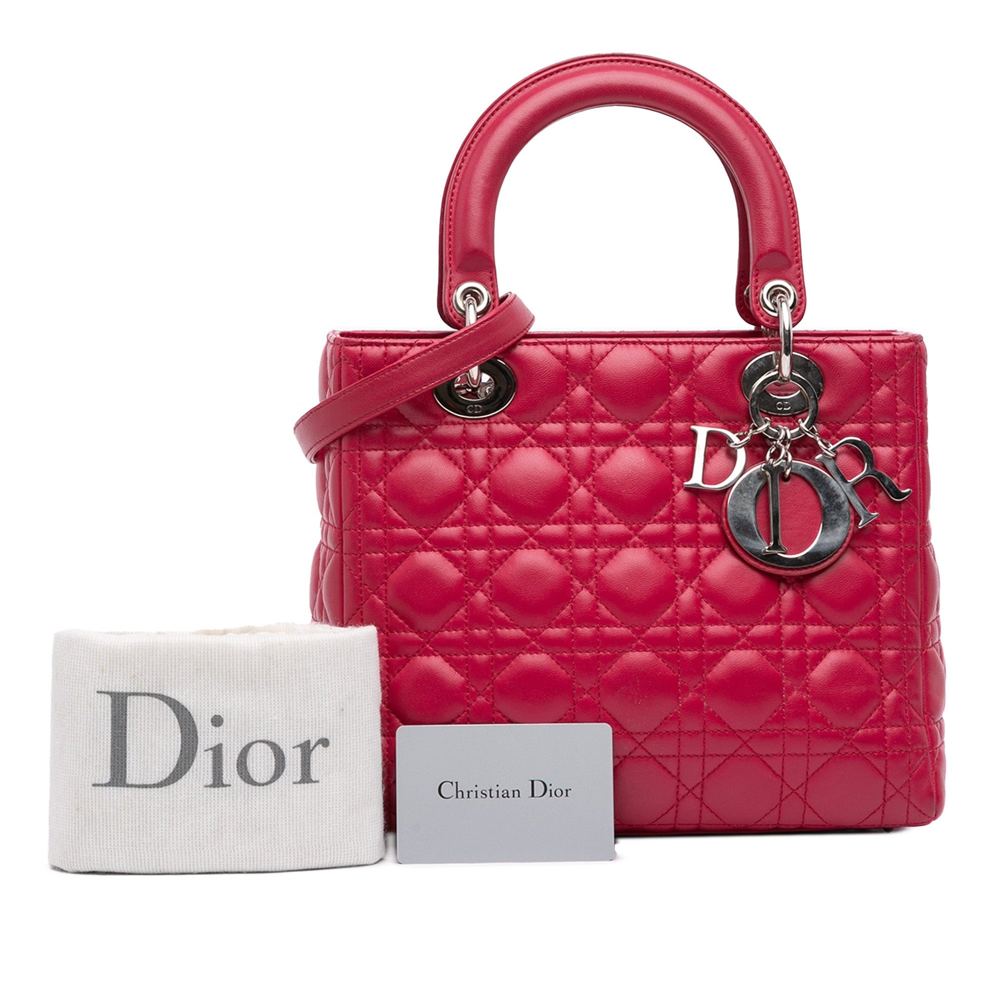 Dior Medium Lambskin Cannage Lady Dior