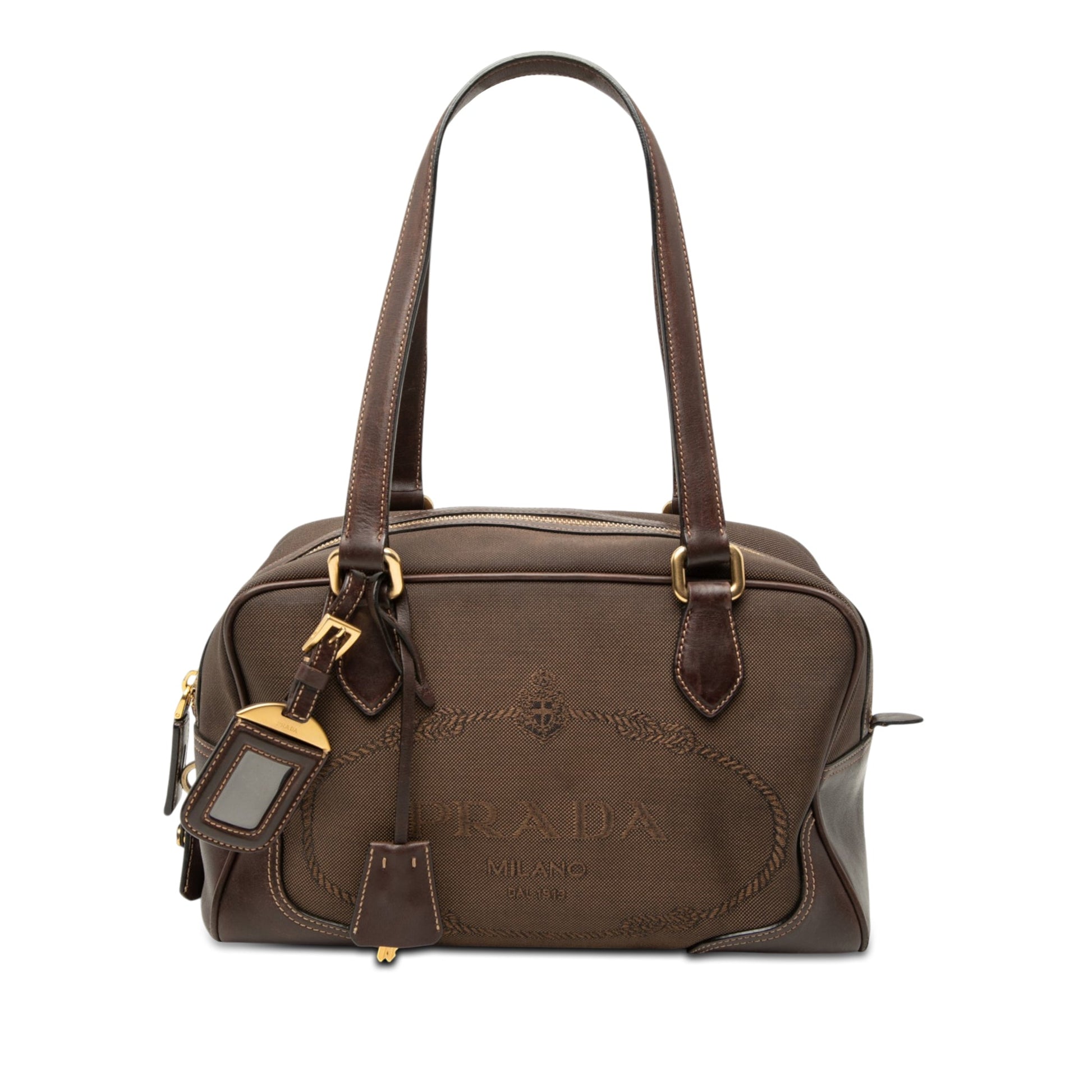 Prada Canvas Canapa Logo Satchel
