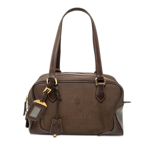 Prada Canvas Canapa Logo Satchel