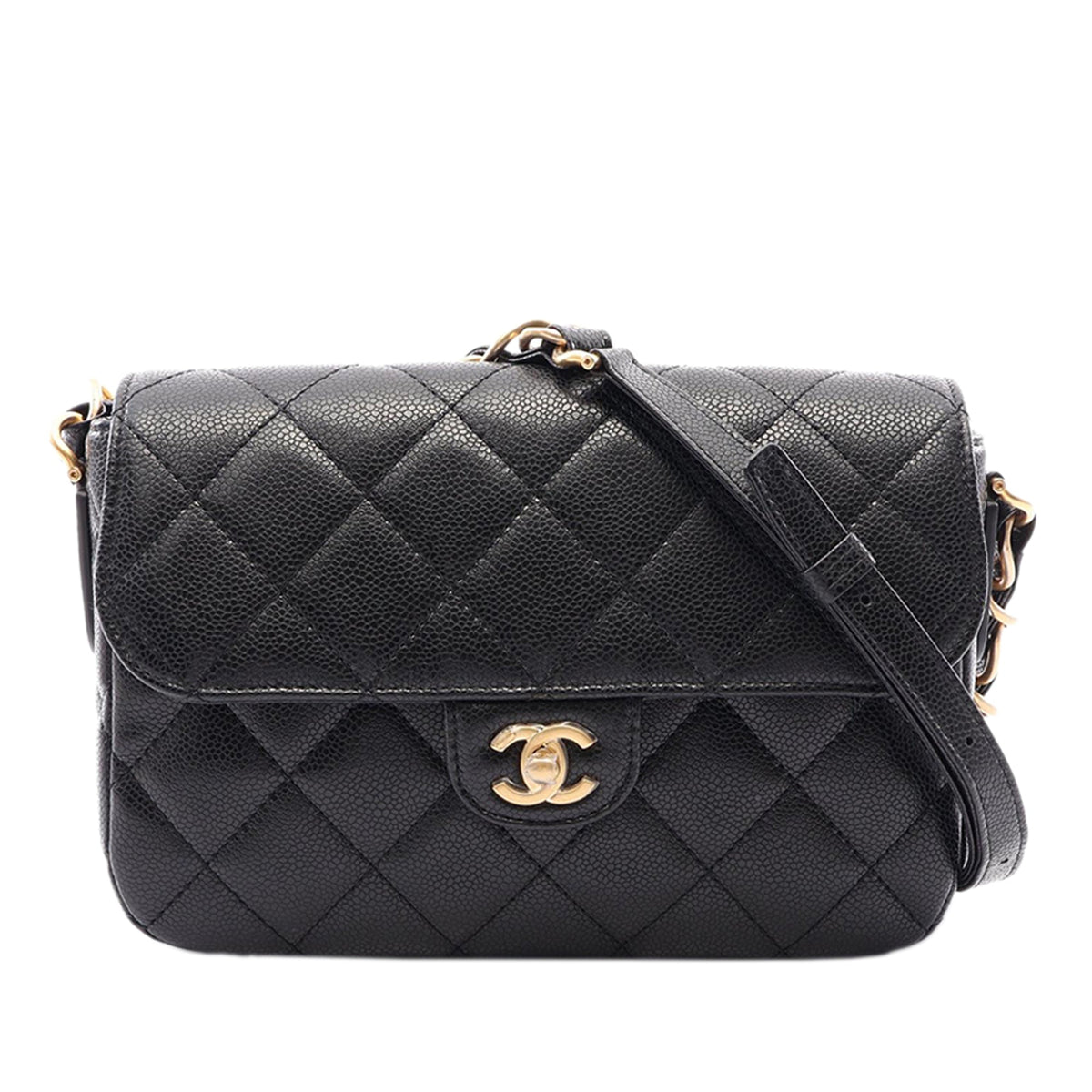 Chanel CC Quilted Caviar Single Flap