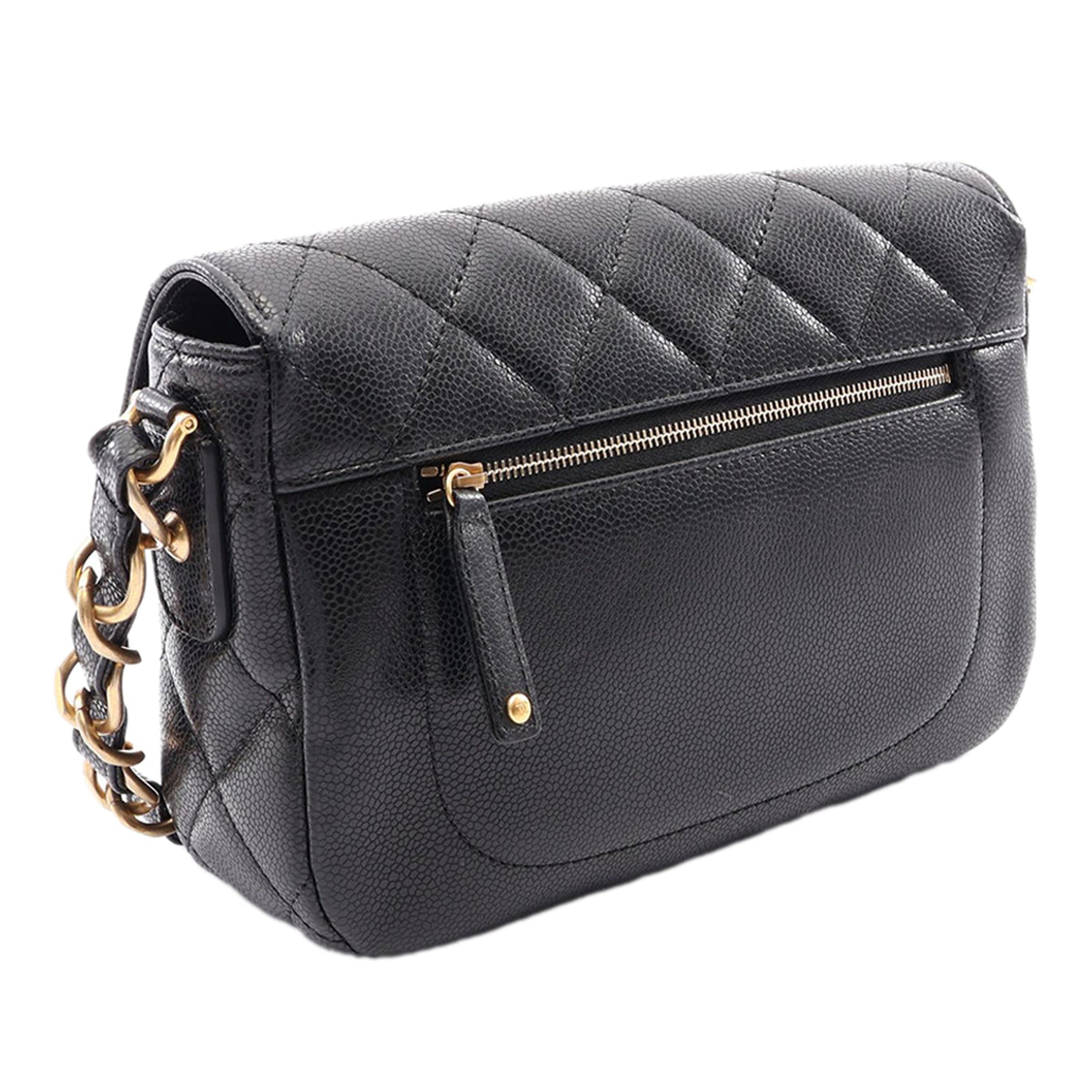 Chanel CC Quilted Caviar Single Flap