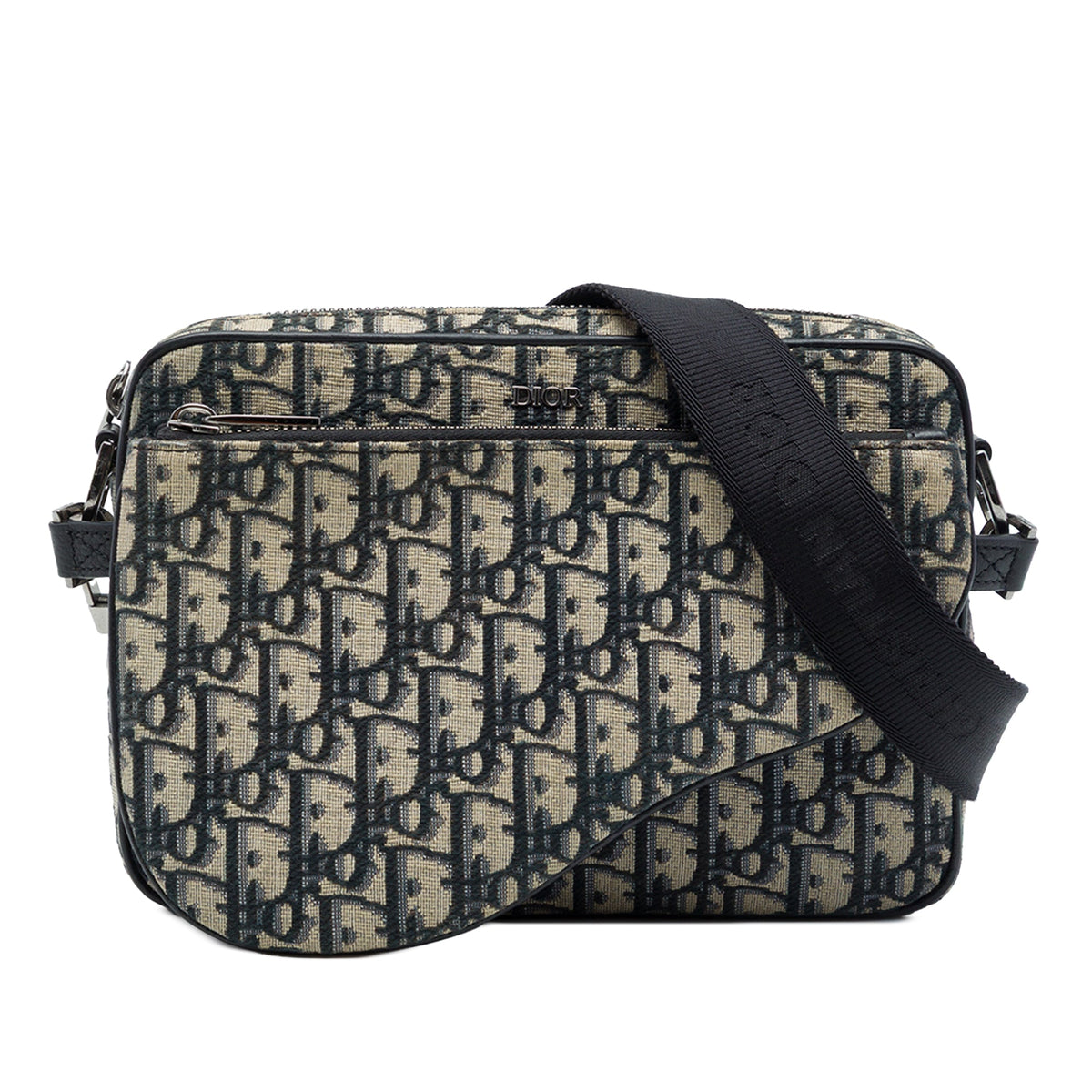 Dior Oblique Canvas Saddle Triple Pouch — Blue