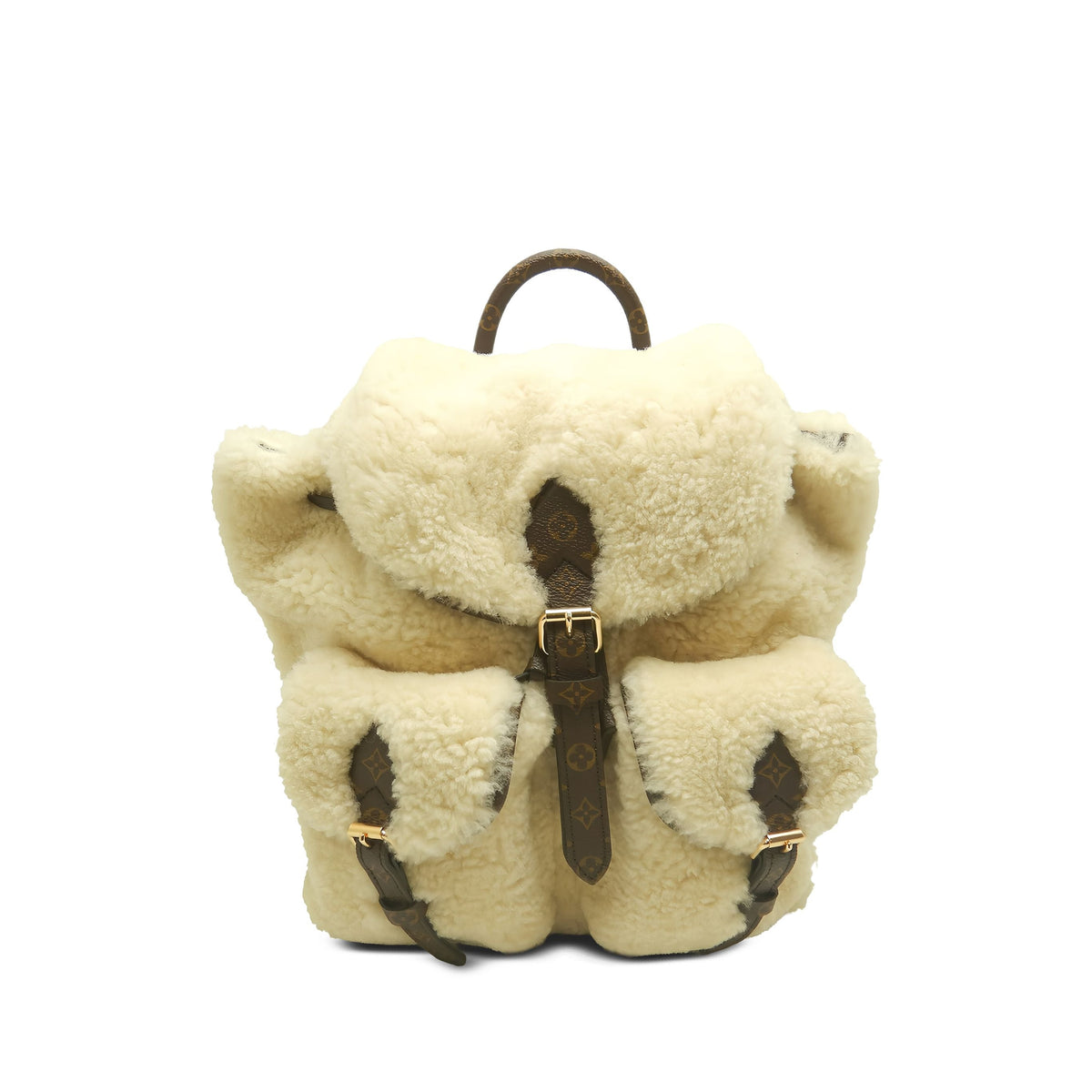 Louis Vuitton Monogram Shearling LV Ski Backpack — Beige