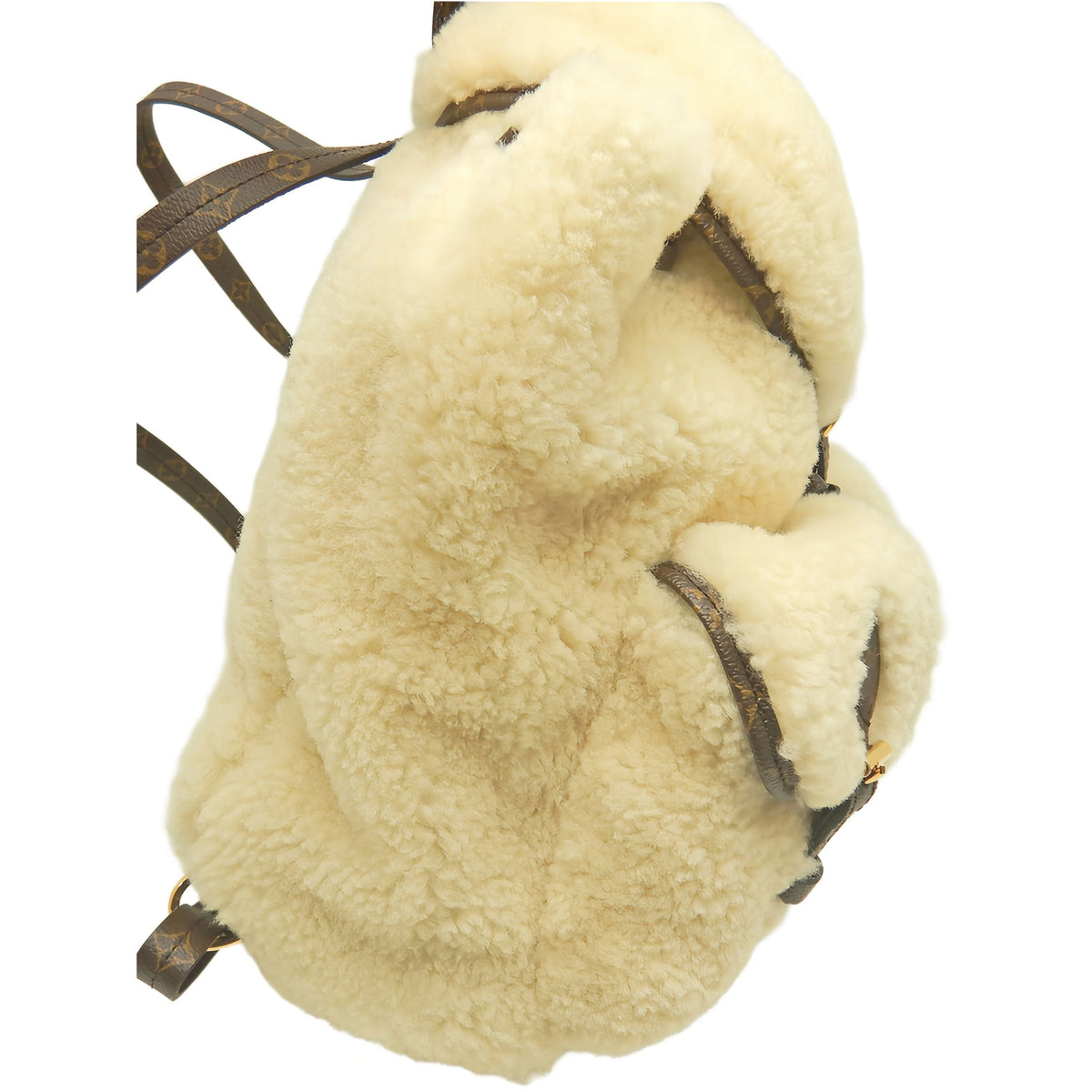 Louis Vuitton Monogram Shearling LV Ski Backpack — Beige