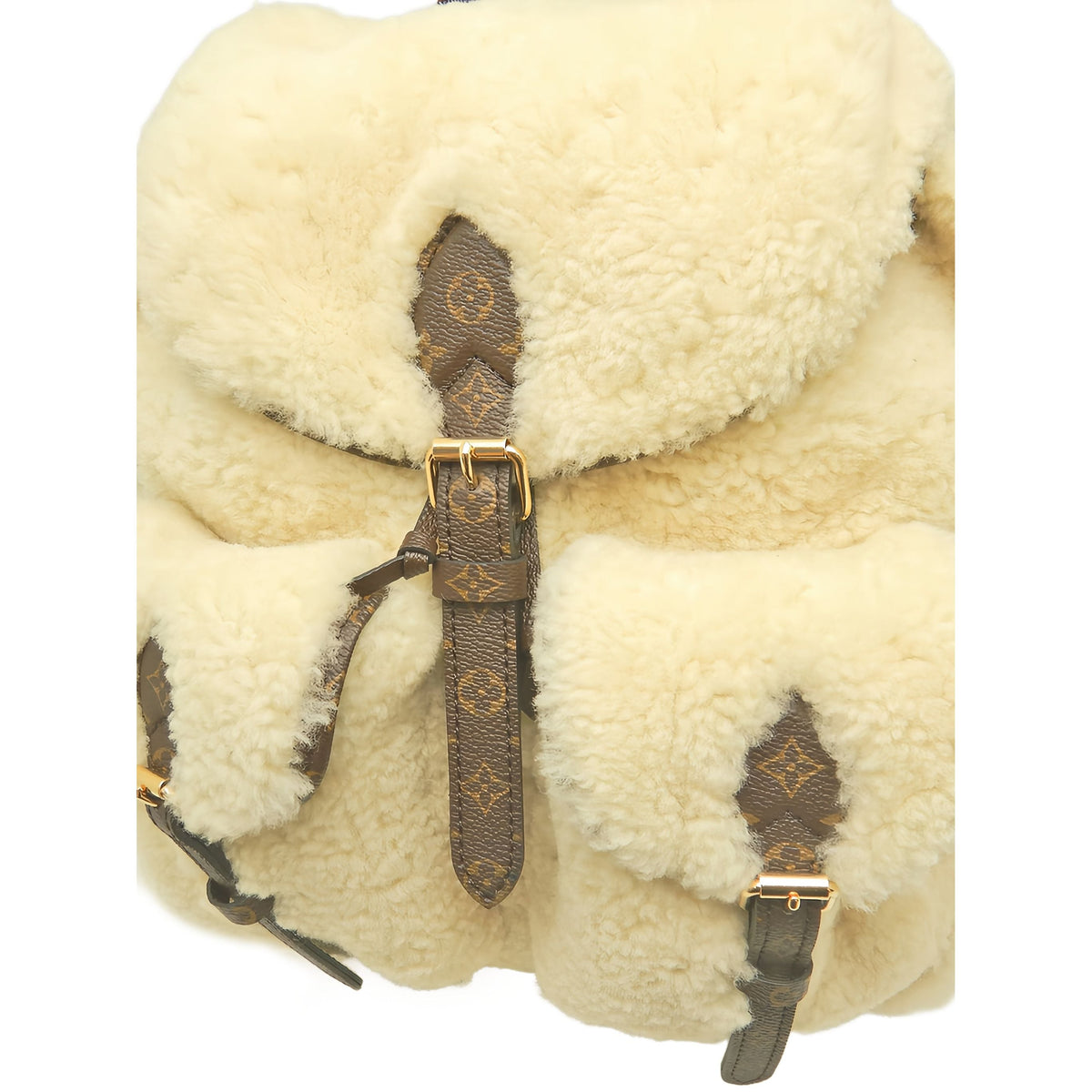 Louis Vuitton Monogram Shearling LV Ski Backpack — Beige