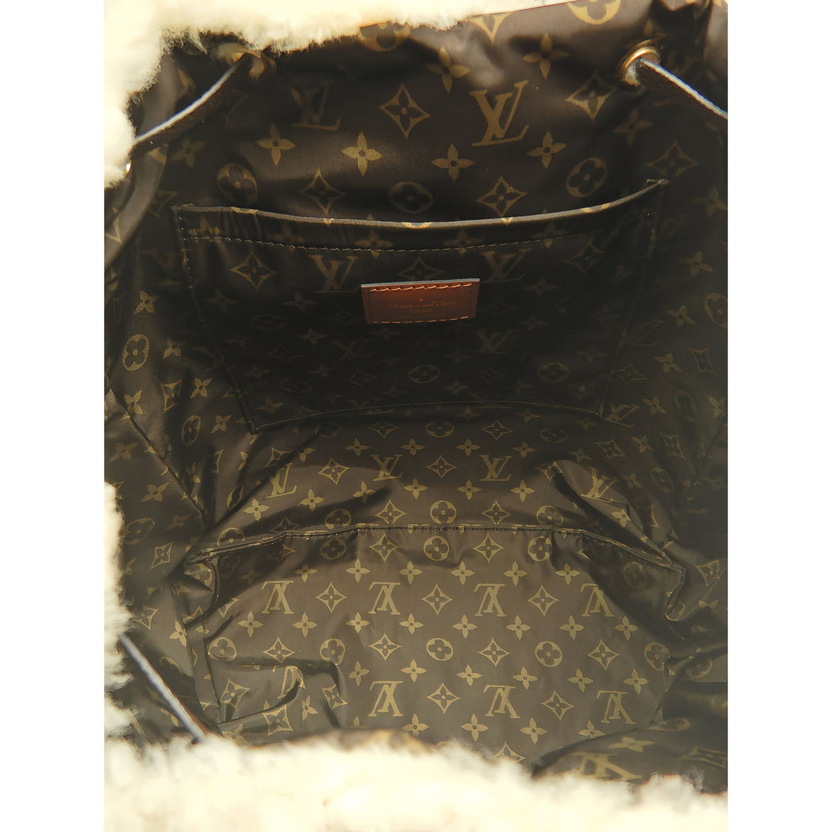 Louis Vuitton Monogram Shearling LV Ski Backpack — Beige