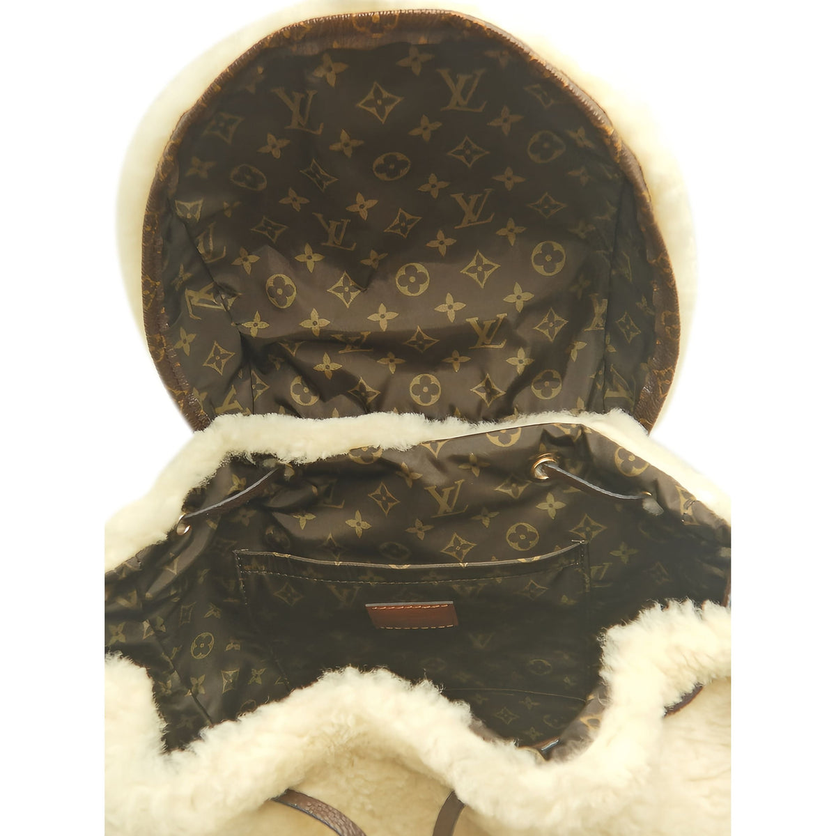 Louis Vuitton Monogram Shearling LV Ski Backpack — Beige