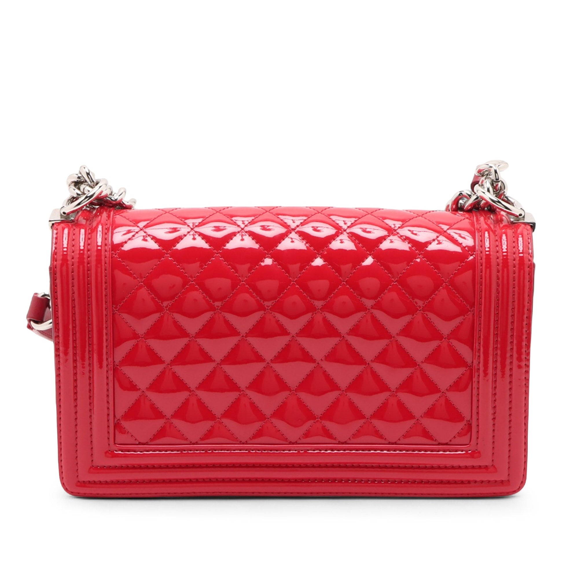 Chanel Old Medium Quilted Patent Acrylic Boy Flap
