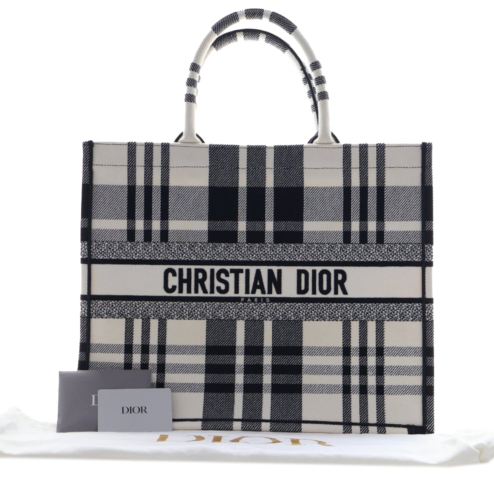 Dior Large Embroidered Canvas Check n Dior Book Tote