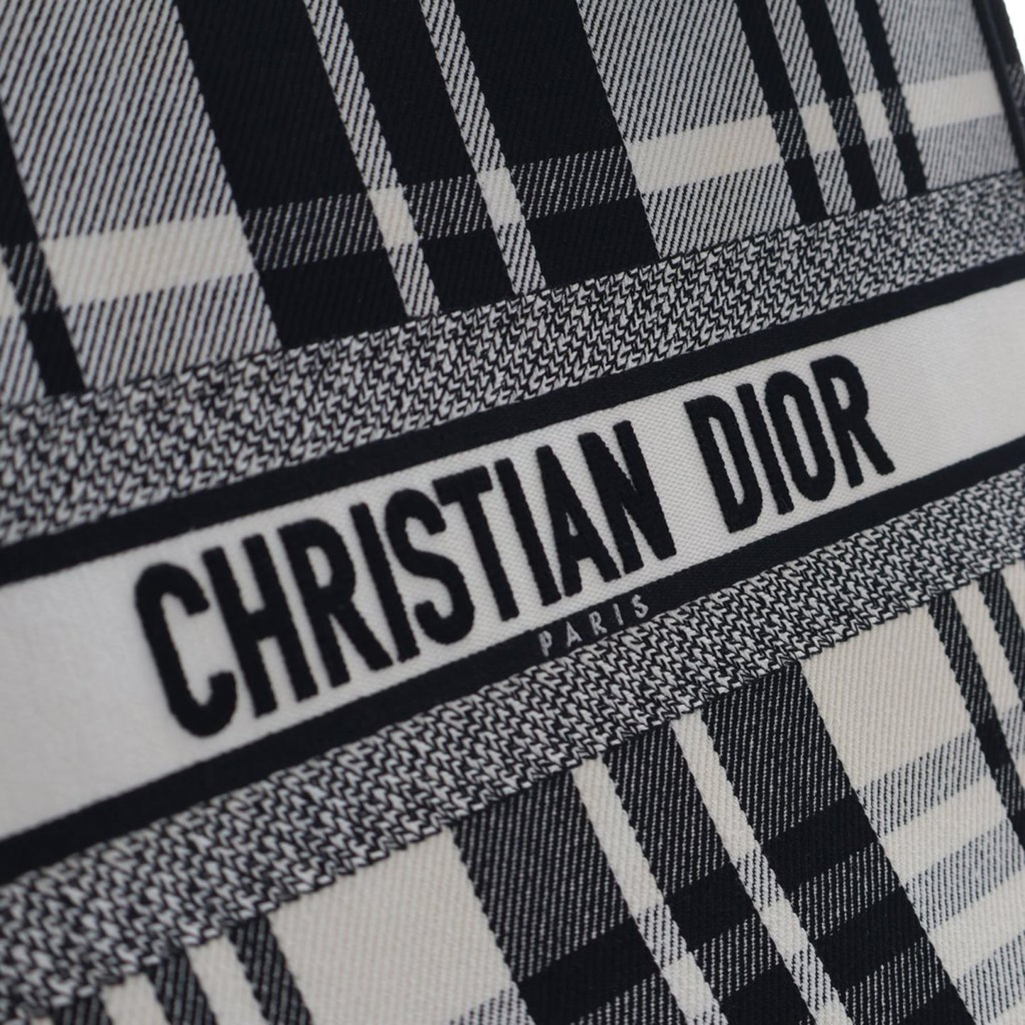 Dior Large Embroidered Canvas Check n Dior Book Tote