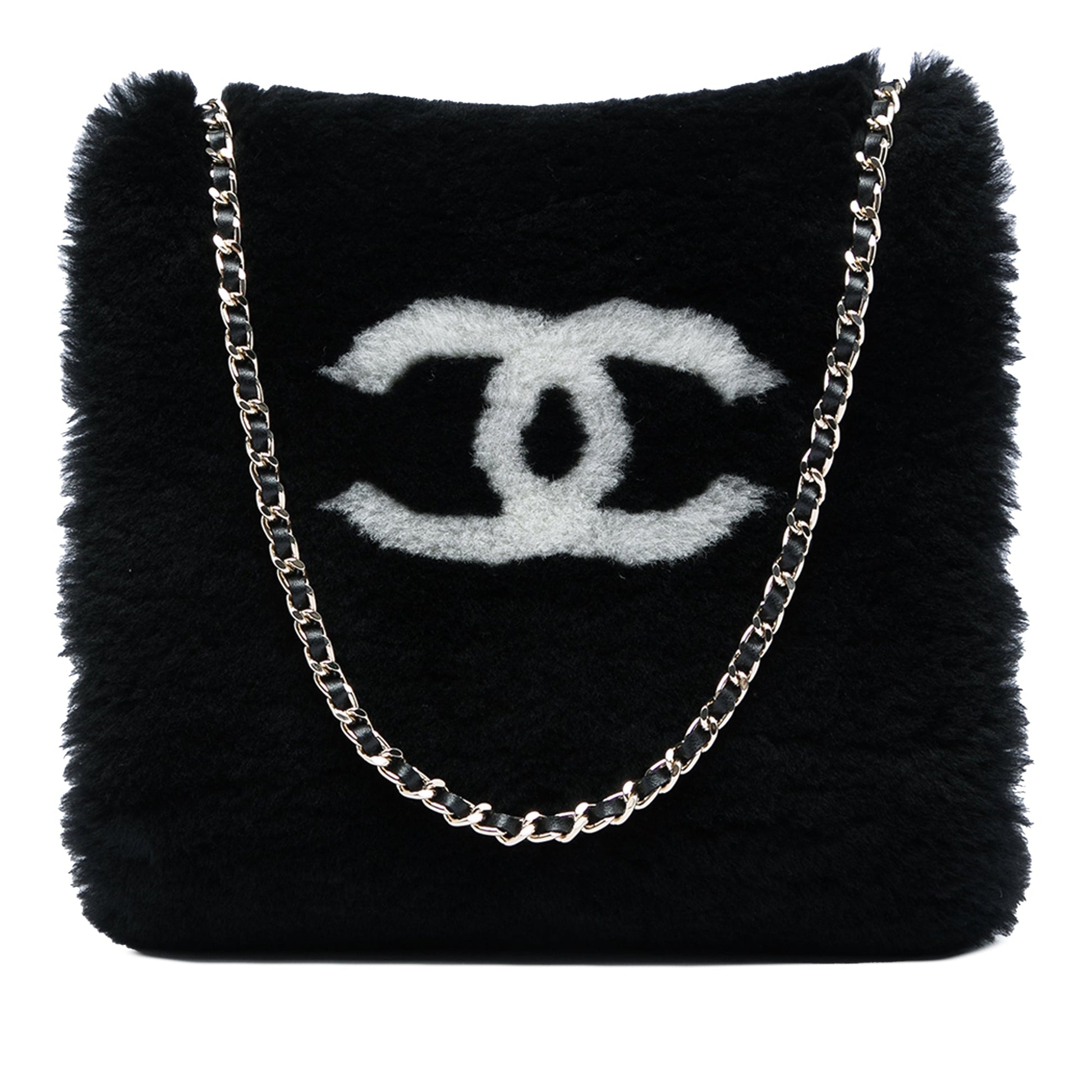 Chanel CC Shearling Muff Shoulder Bag