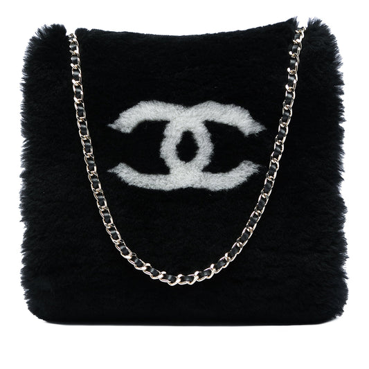 Chanel CC Shearling Muff Shoulder Bag