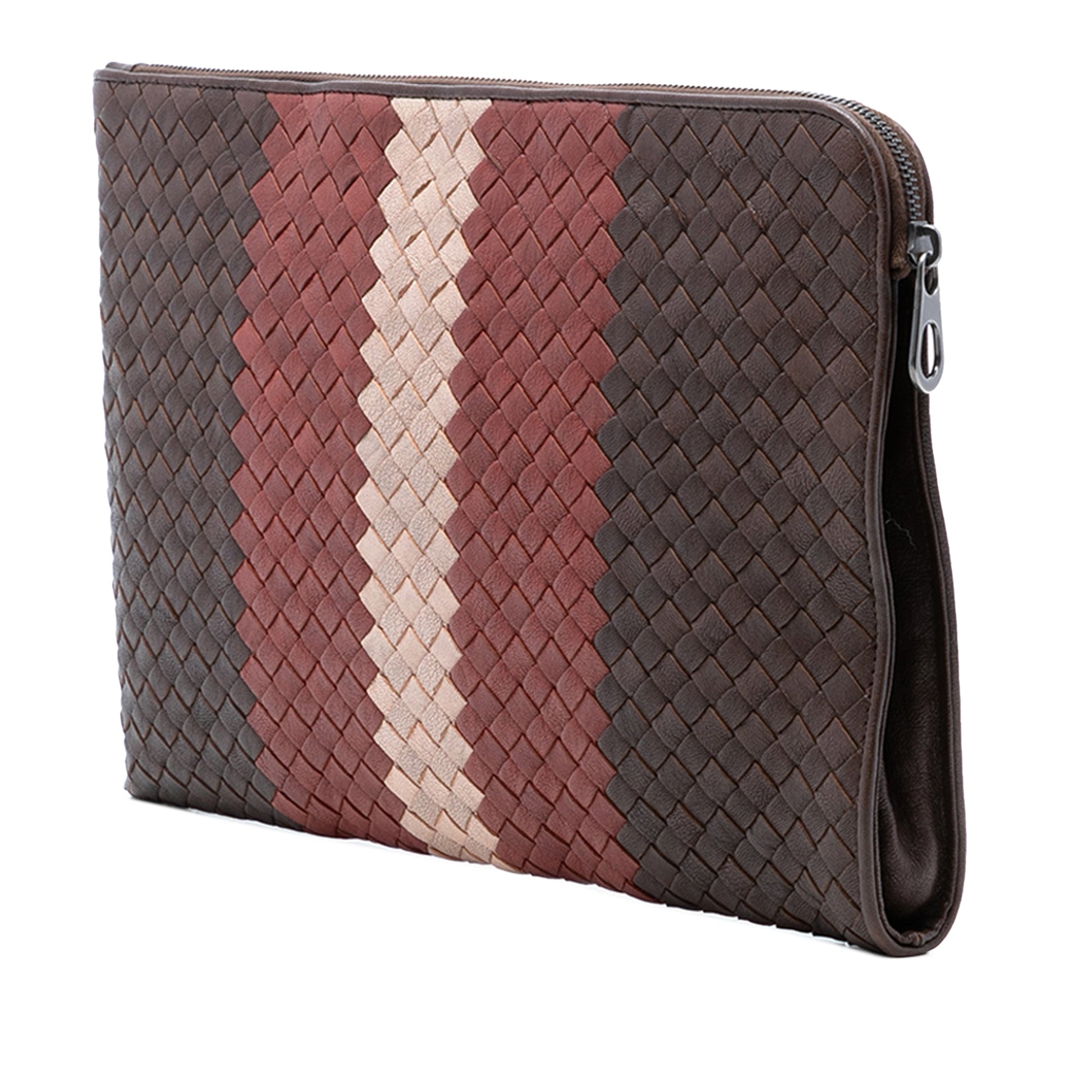 Tricolor Nappa Intrecciato Clutch