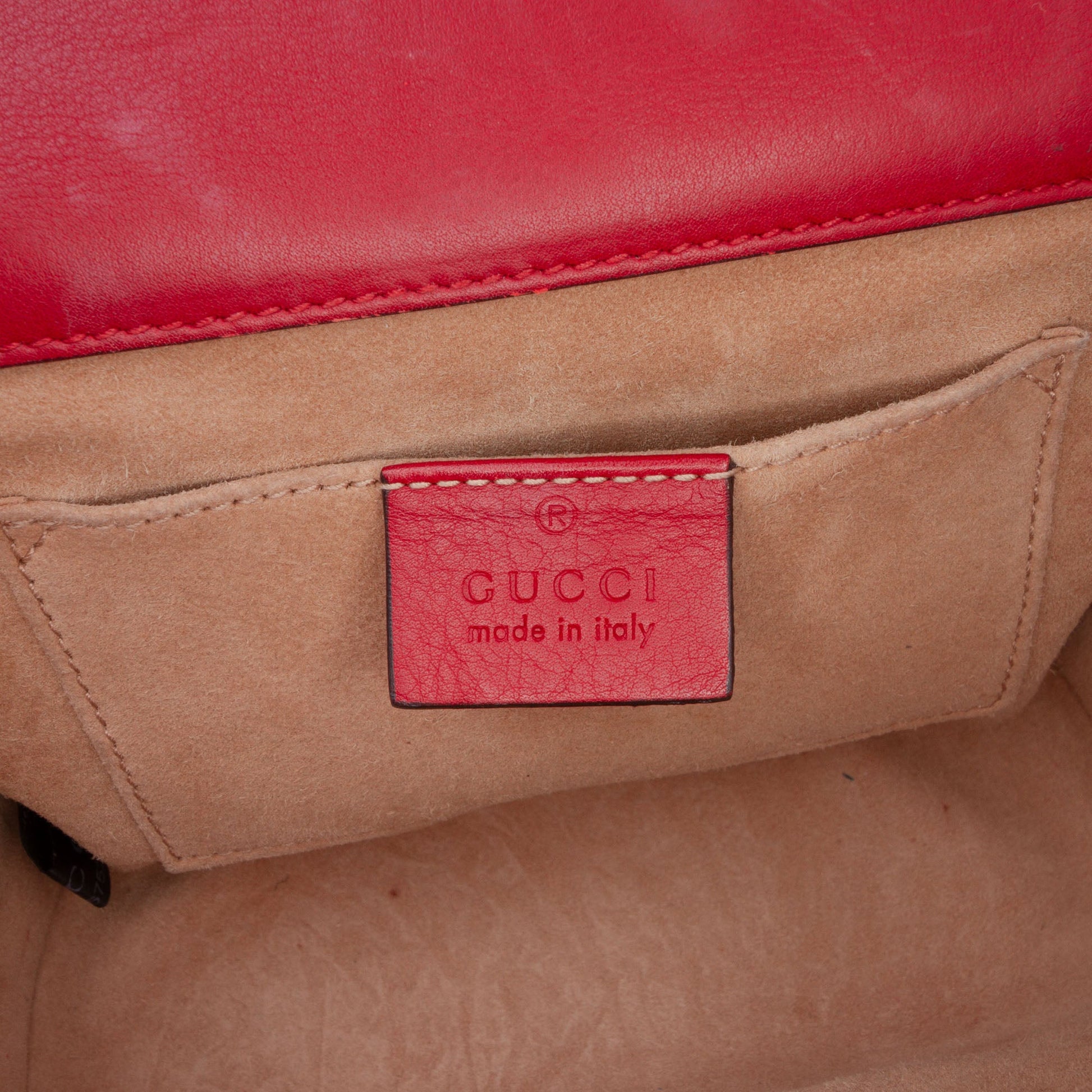 Gucci Small Pearl Studded Leather Padlock Crossbody