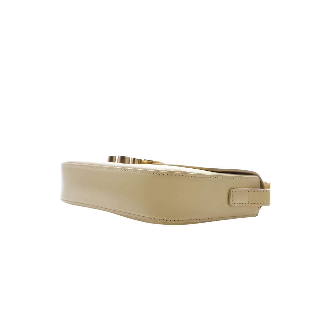 Celine Shiny Calfskin Triomphe Claude Shoulder Bag — Yellow