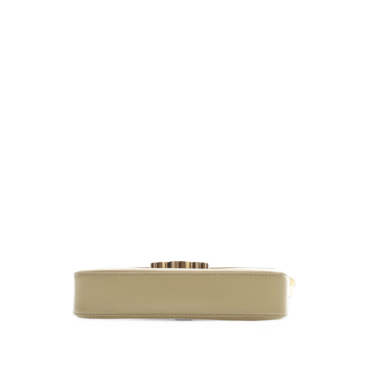 Celine Shiny Calfskin Triomphe Claude Shoulder Bag — Yellow