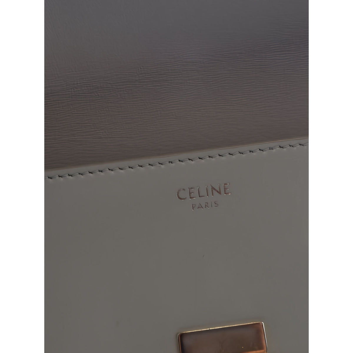 Celine Shiny Calfskin Triomphe Claude Shoulder Bag — Yellow
