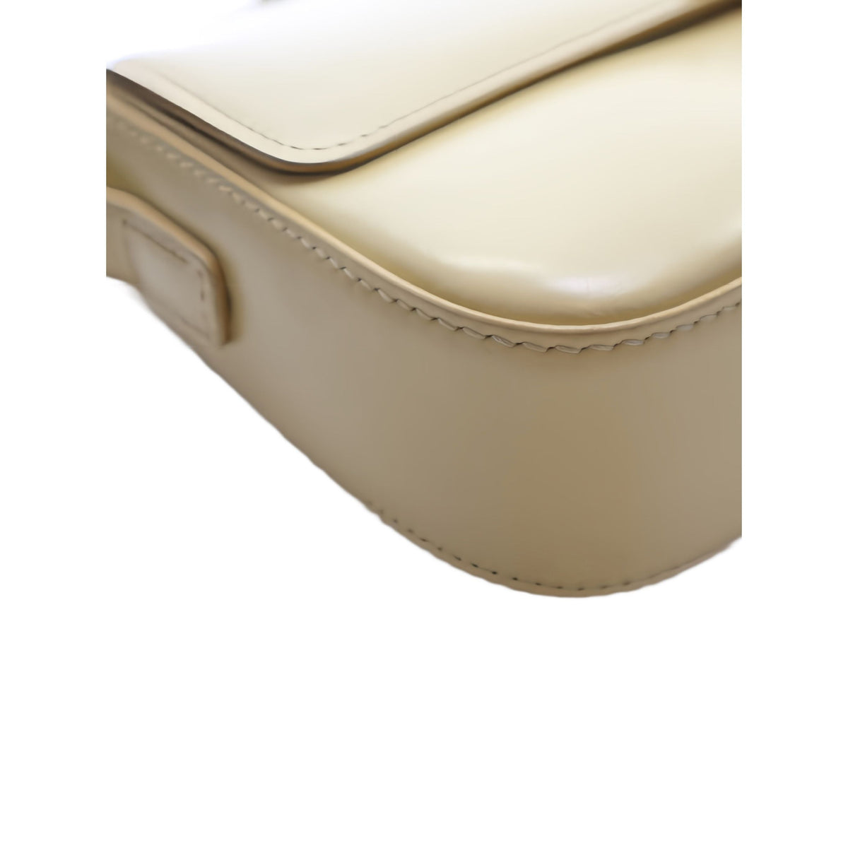 Celine Shiny Calfskin Triomphe Claude Shoulder Bag — Yellow