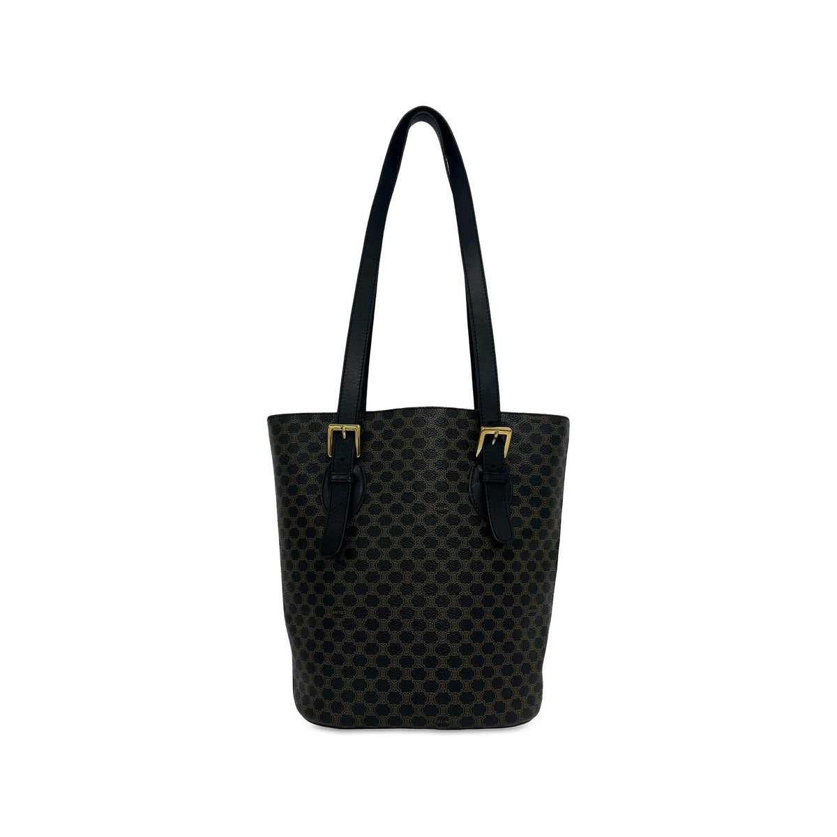 Celine Macadam Coated Canvas Tote — Black