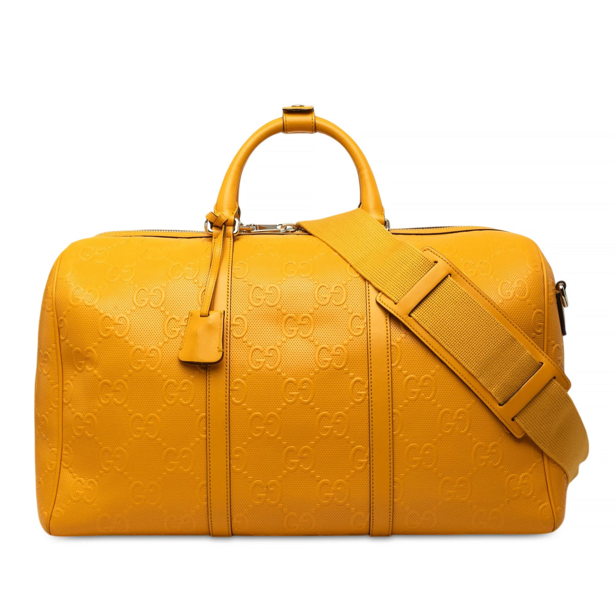 Gucci GG Embossed Calfskin Duffle Bag — Yellow