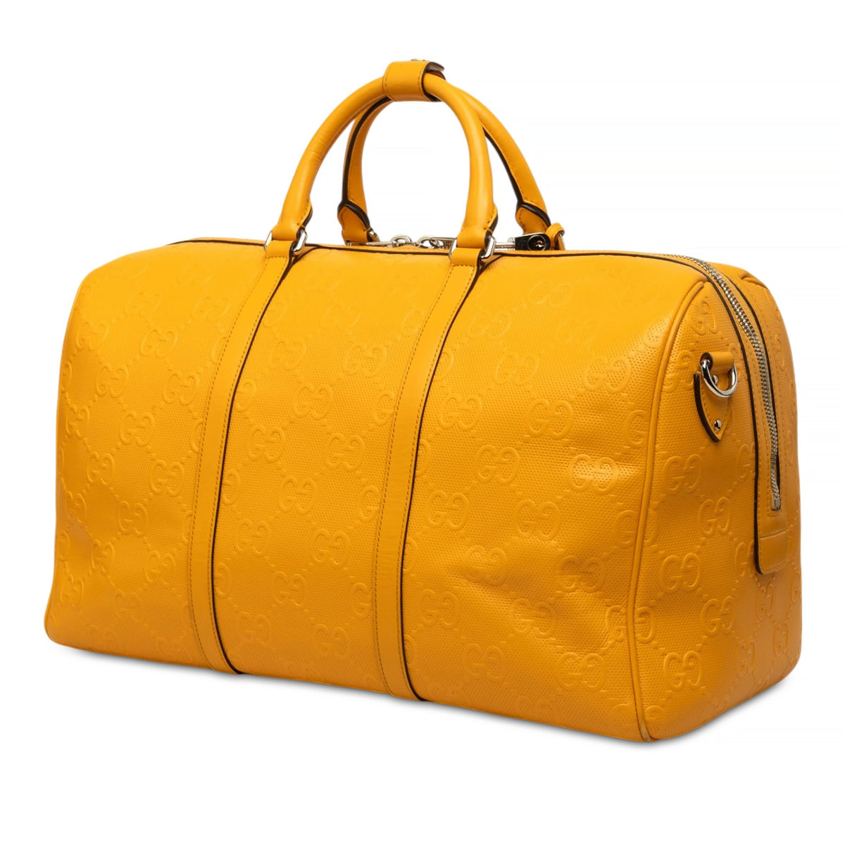 Gucci GG Embossed Calfskin Duffle Bag — Yellow