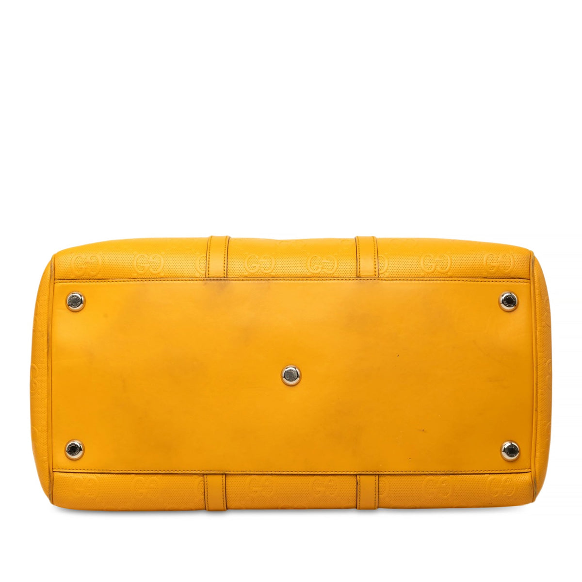 Gucci GG Embossed Calfskin Duffle Bag — Yellow