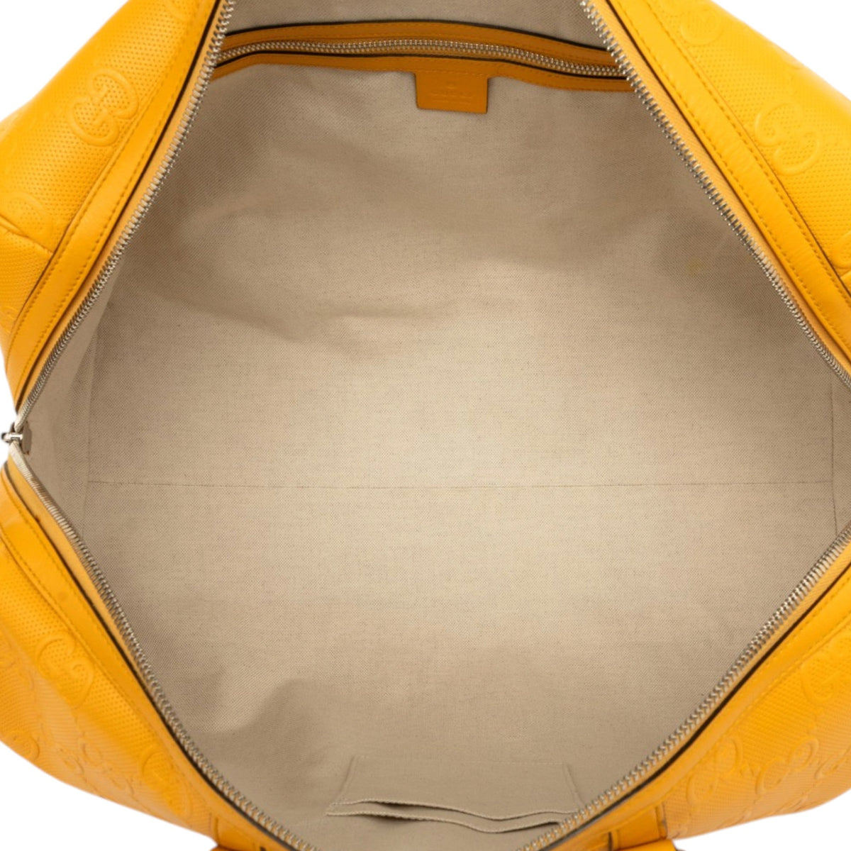 Gucci GG Embossed Calfskin Duffle Bag — Yellow