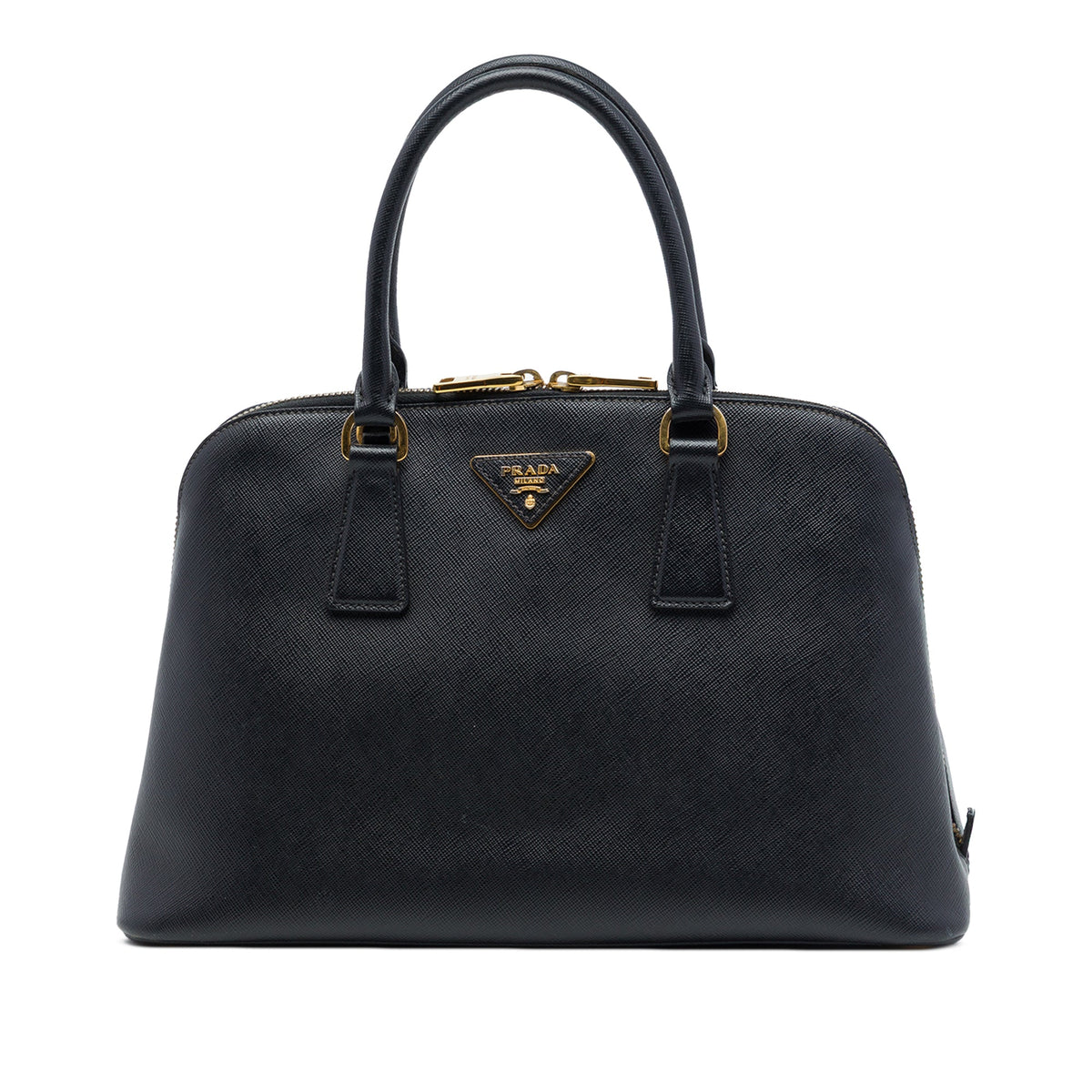 Prada Medium Saffiano Lux Promenade Satchel — Black