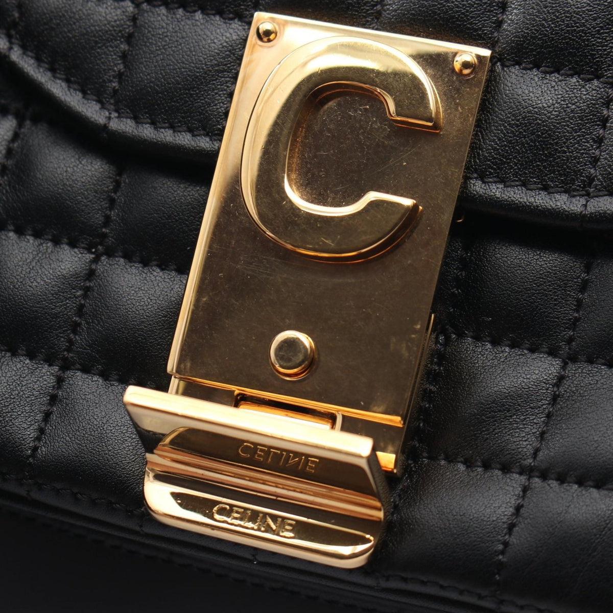Celine Small C Quilted Leather Shouder Bag