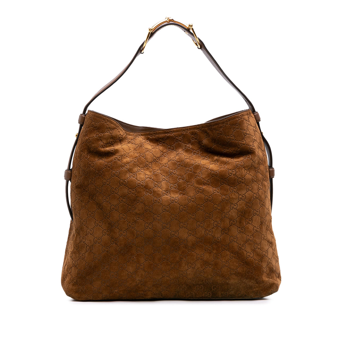 Gucci Large GG Suede Horsebit Beatrix Hobo