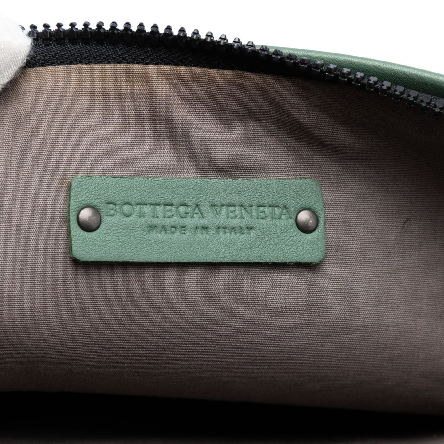 Bottega Veneta Canvas and Nappa Intrecciato Clutch