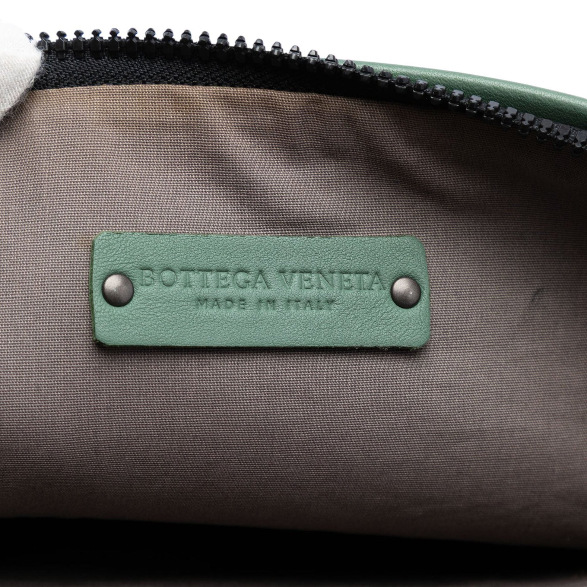 Bottega Veneta Canvas and Nappa Intrecciato Clutch