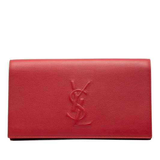Saint Laurent Large Leather Belle de Jour Clutch