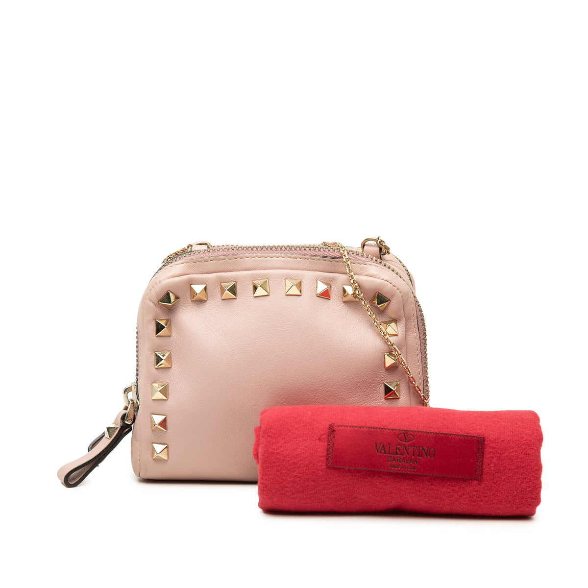Valentino Leather Rockstud Double Zip Crossbody