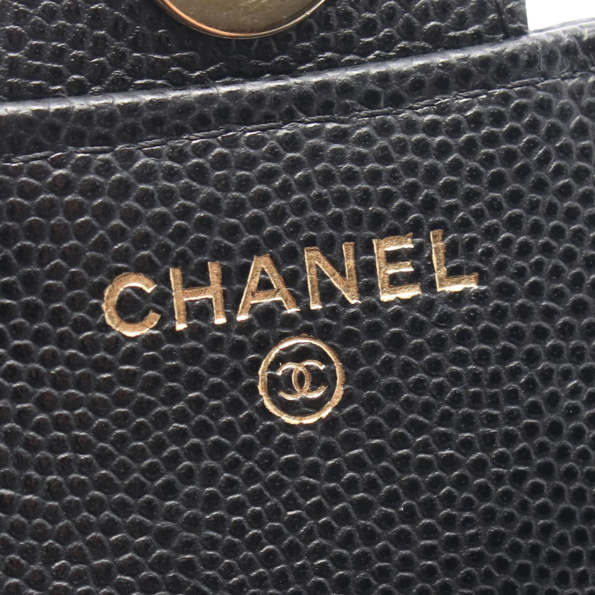 Chanel Quilted Caviar Chain Phone Case — Black