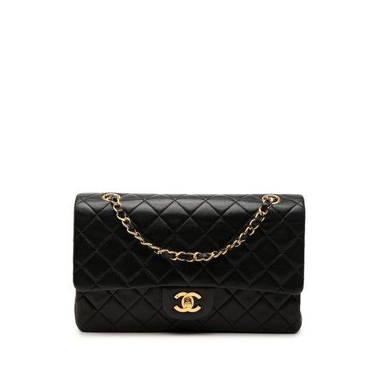 Chanel Medium Classic Lambskin Double Flap — Black