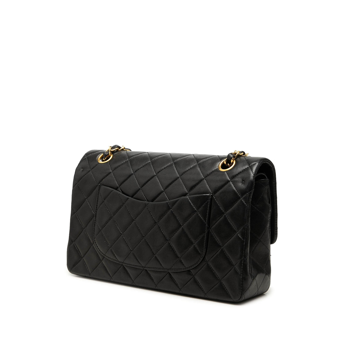 Chanel Medium Classic Lambskin Double Flap — Black